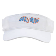 Cool Dude Embroidered Pro Style Cotton Twill Washed Visor - White OSFM