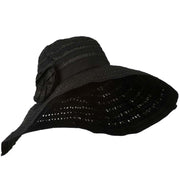 Toyo Braid Hat with Flower Accent
