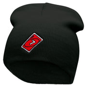 Single Lucky 7 Card Game Embroidered 8 Inch Short Beanie