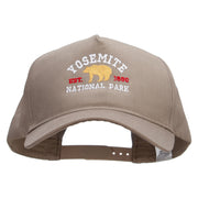 Yosemite National Park Embroidered Big Size Solid Cotton Twill 5 Panel High Profile Pro Style Snap Cap - Khaki XL-3XL