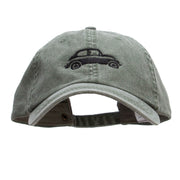 Classic Bug Car Embroidered Big Size Washed Pigment Dyed Cap - Olive XL-3XL