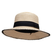 Women's Toyo Braid Boater Style 3.5" Brim Hat - Natural OSFM