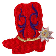 Red Hot Lady Western Boots iron on Patch