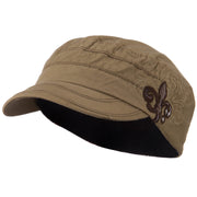 Checkered Flower Army Cap