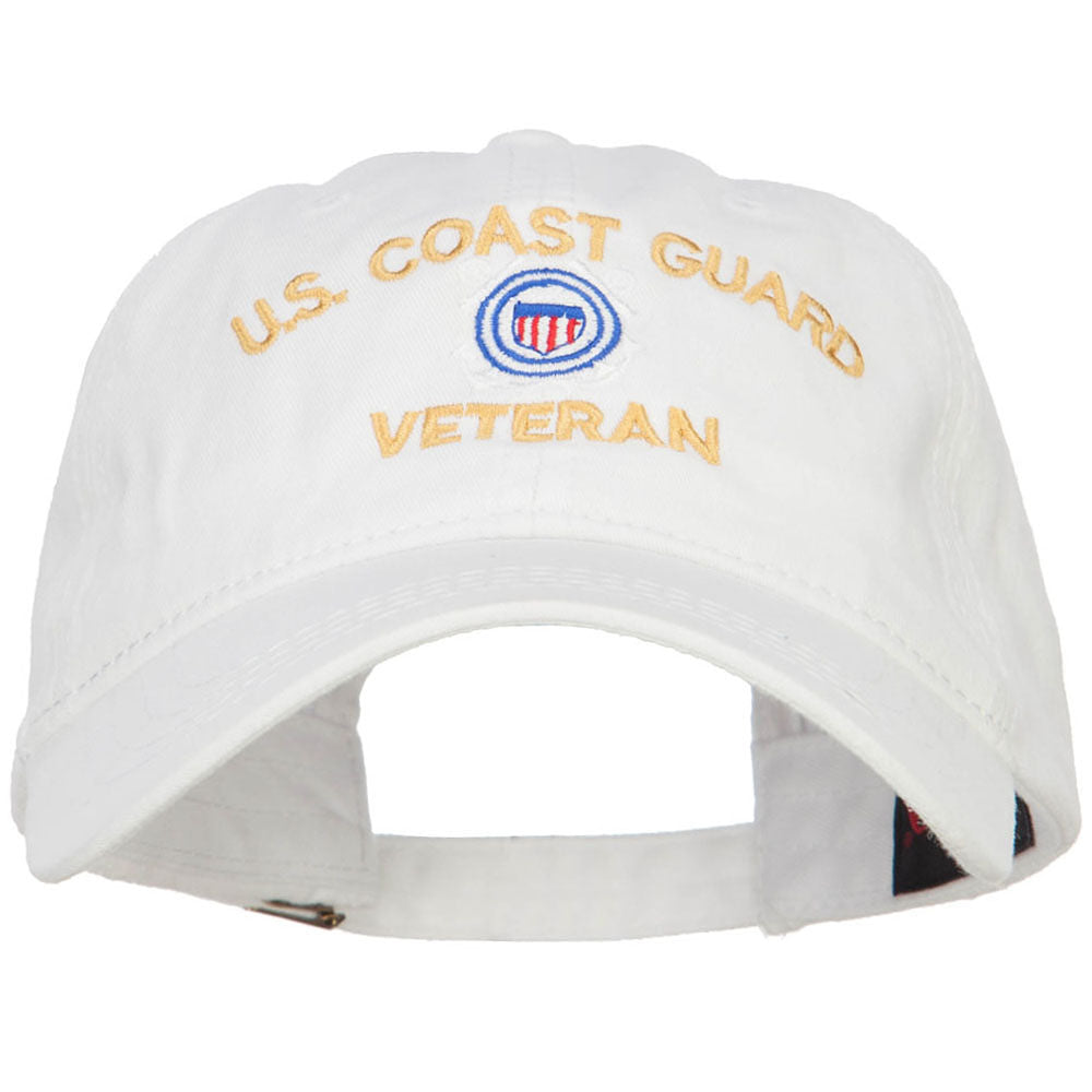 US Coast Guard Veteran Hat - Embroidered Washed Cotton Cap, Navy, One Size Fits Most