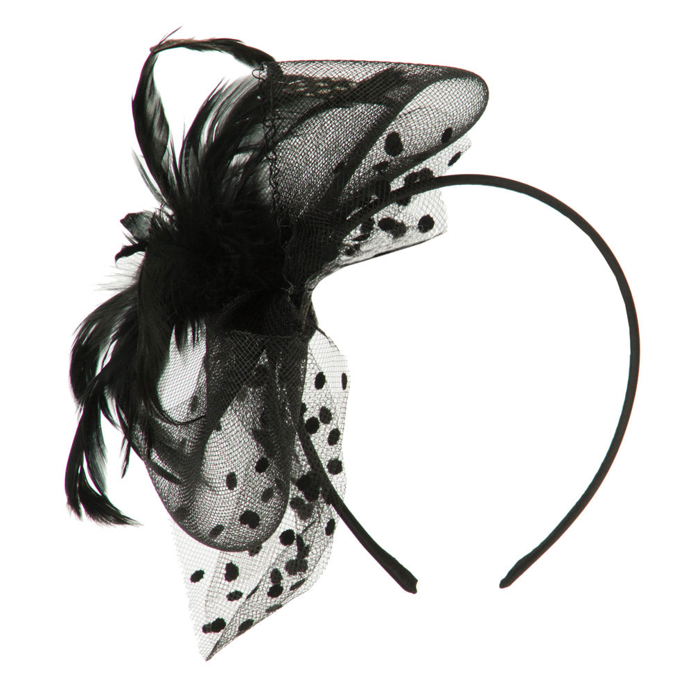 Black Feather Design Headband Fascinator Bucket/Dressy Hat e4Hats