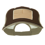 Desert American Flag Patched Big Size Washed Mesh Cap