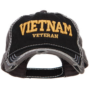 3D Vietnam Veteran Embroidered Vintage Frayed Cap