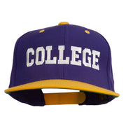 College Embroidered Snapback Cap