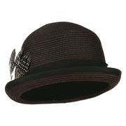 Women's Feather Bowler Fedora
