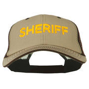 Sheriff Embroidered Big Size Garment Washed Mesh Cap