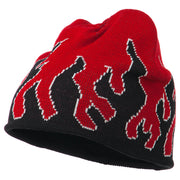 Knit Beanie with Flames
