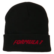 Auto Racing Formula 1 Embroidered Long Beanie