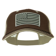Grey American Flag Patched Big Size Washed Mesh Cap