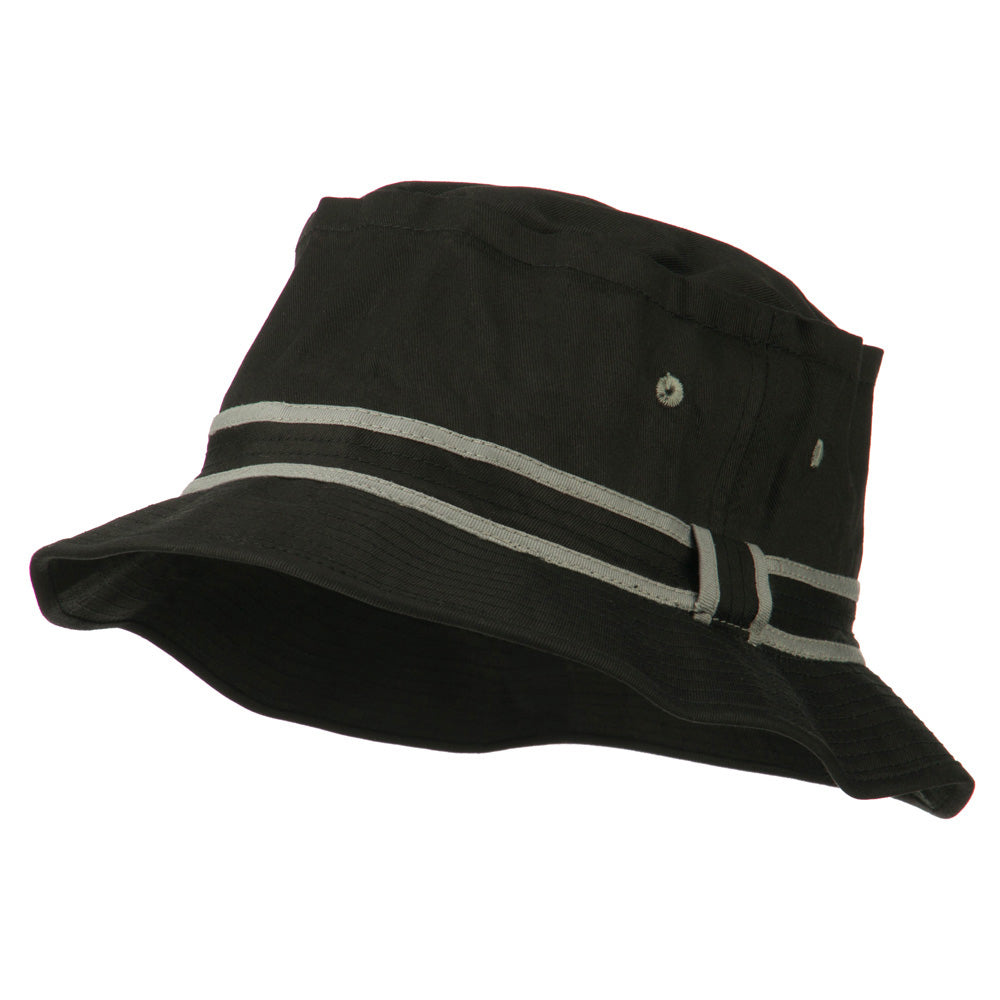 Striped Hat Band Fisherman Bucket Hat, Bucket/Dressy Hat