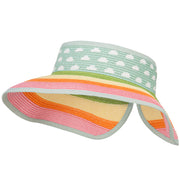 Girl's Paper Braid Rolled 3.5 Inch Brim Visor