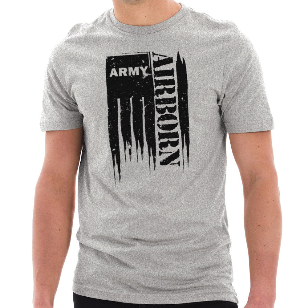 Army Grunge Flag Graphic Design Short Sleeve Cotton Jersey T-Shirt