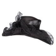 Horsehair Bow Layered Brim Organza Hat