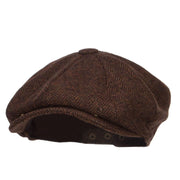 Men's Herringbone Wool 8 Panel Newsboy