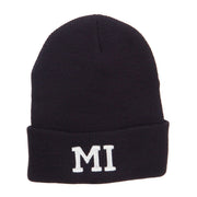 MI Michigan State Embroidered Cuff Beanie