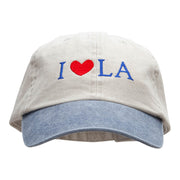 I Love LA Embroidered Pigment Dyed Wash Caps