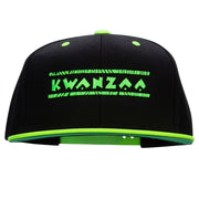 Retro Neon Green Kwanzaa Embroidered Wool Blend 2 Tone Cap