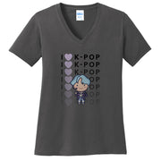 K Pop Love Graphic Design Lady's V-Neck