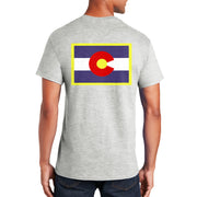 Colorado Flag Rectangle Graphic Men's Big Size Ultra Cotton Pocket Crew Neck T-Shirt