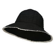 Crushable Bucket Hat With Flower Accent