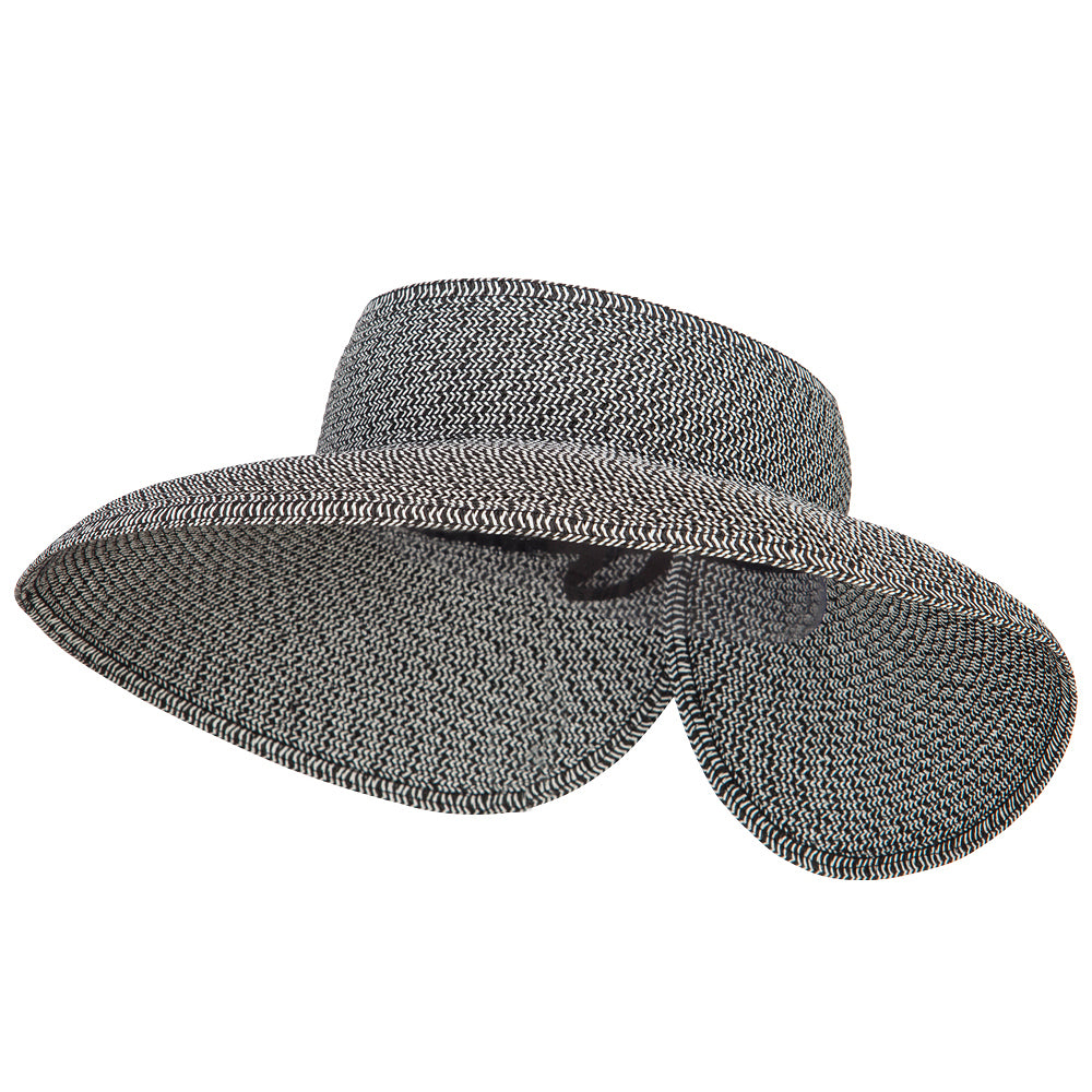 Ladies Roll Up Paper Braid Wide Brim Visor Wrap/Roll Up Visor