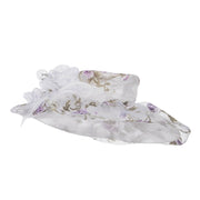 Floral Print Layered Brim Organza Hat