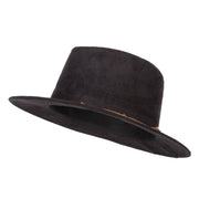 Women's Leatherette Tie Suede Panama Hat