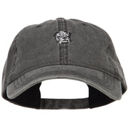 Bulldog Head Embroidered Washed Cap