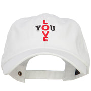Love You Cross Words Embroidered Cotton Cap