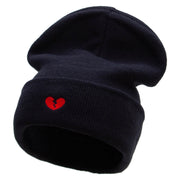 Mini Broken Heart Big Size Acrylic Long Beanies - Navy XL-3XL