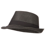Men's Woven Paper Fedora Hat with Black Band