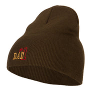 Number 1 Dad Outline Embroidered Big Stretch Short Beanie