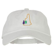 New Hampshire Lilac with Map Embroidered Unstructured Washed Cap
