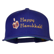 Hanukkah Dreidel Embroidered Wool Blend Snapback Cap