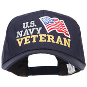 Wording of US Navy Veteran with Flag Patched Pro Cap