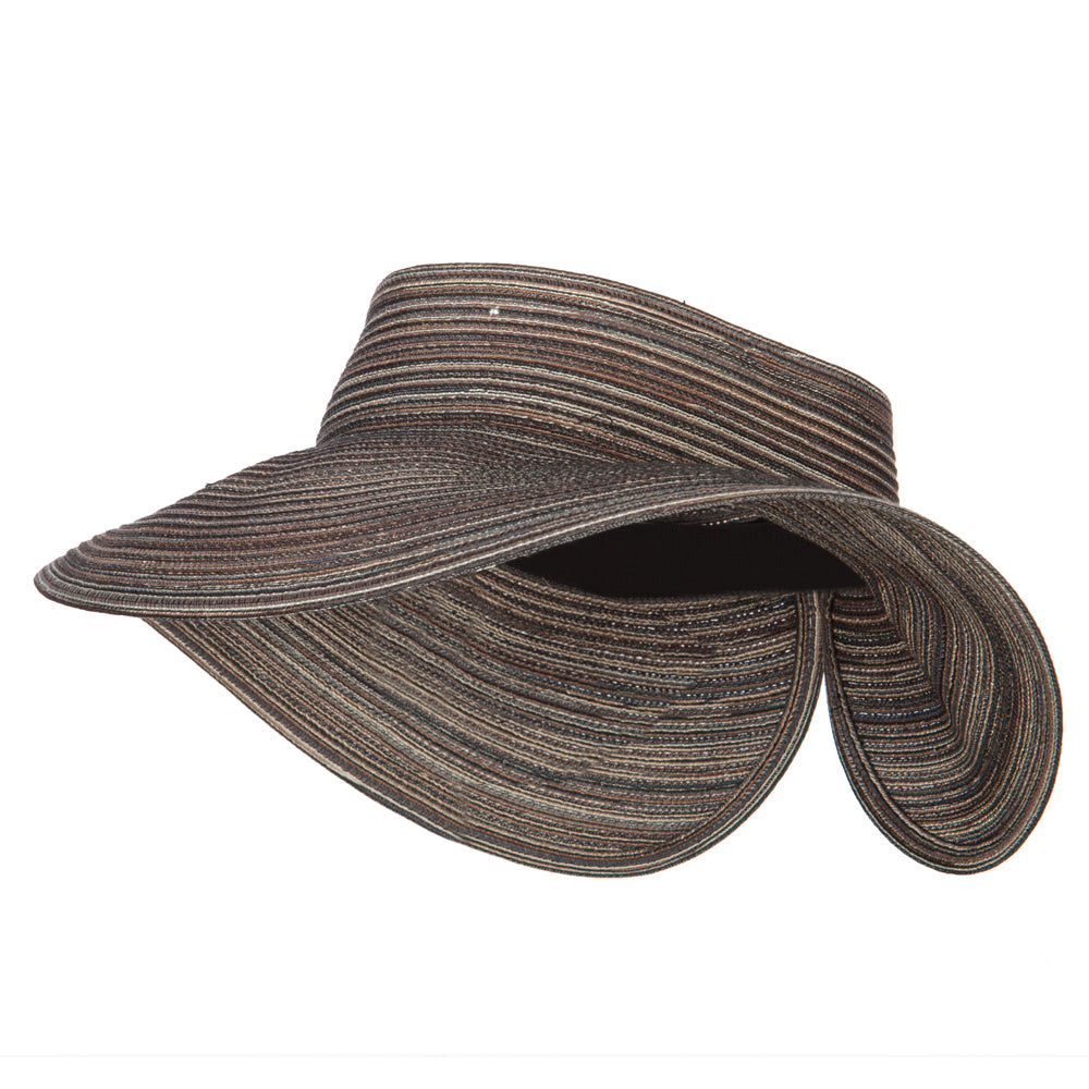 UPF 40 Women's Polyester Rolled Wide Brim Visor Wrap/Roll Up Visor