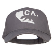 California Map Bear Embroidered Big Cotton Cap