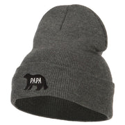 Papa Bear Embroidered Long Beanie