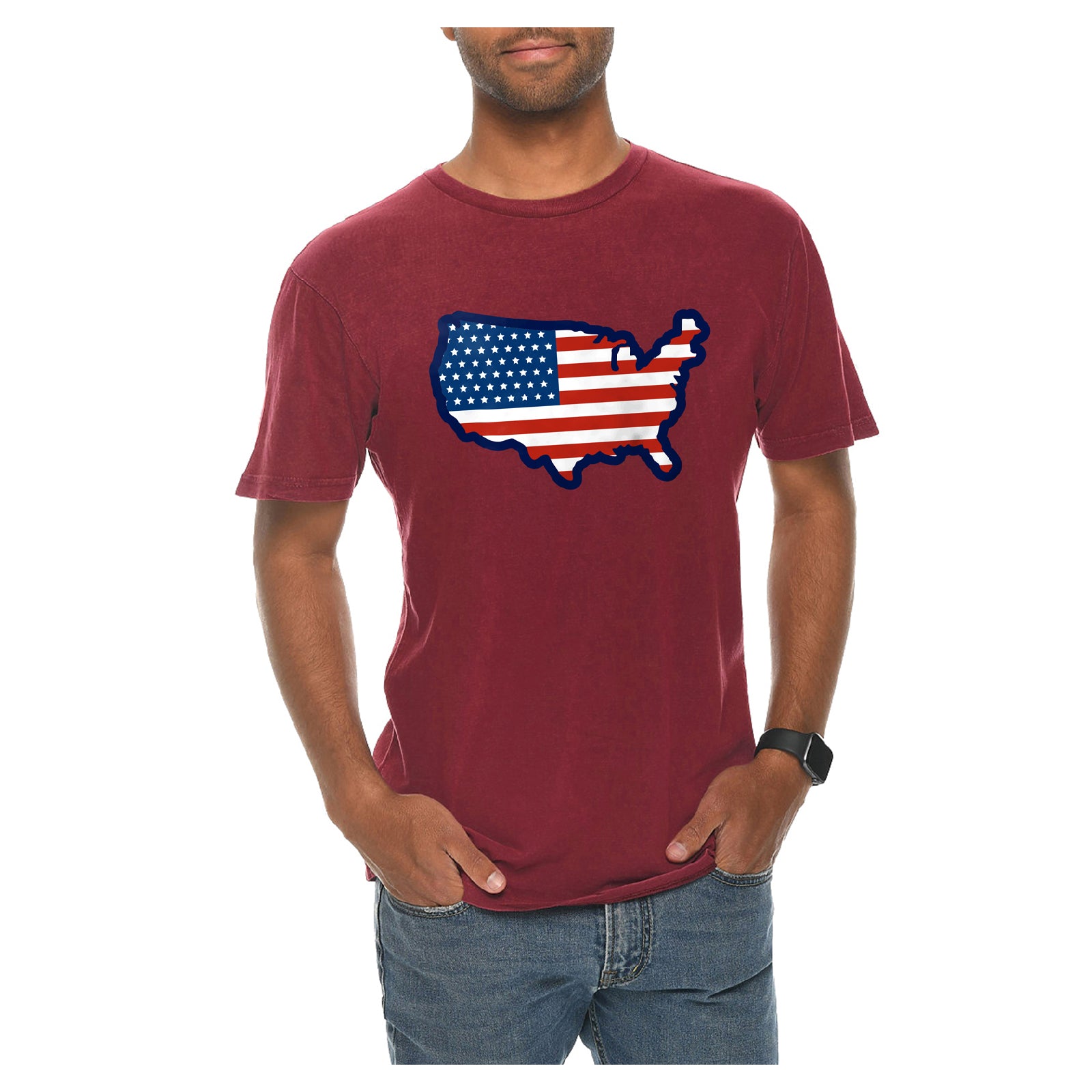 United States Map Flag Graphic Design Vintage Crewneck Tee | City/State ...