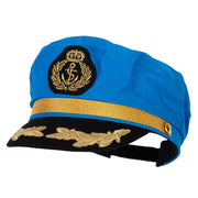 Adjustable Sailor Captain Hat with Side Gold Buttons
