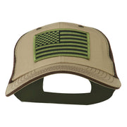 Subdued American Flag Patched Big Size Washed Mesh Cap