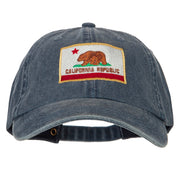 California State Flag Embroidered Big Size Washed Cap