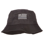 Thin Grey Line USA Flag Embroidered Bucket Hat
