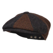 Men's Two Tone Wool 8 Panel Newsboy Hat