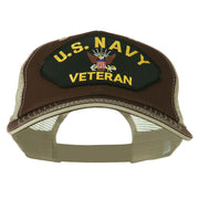 US Navy Veteran Military Patched Big Size Washed Mesh Cap